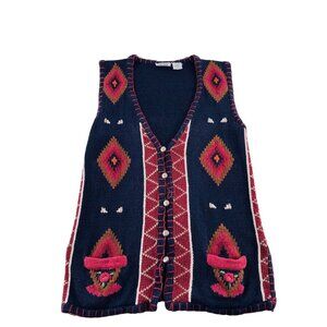 Capacity Womens Southwestern Knit Vest M